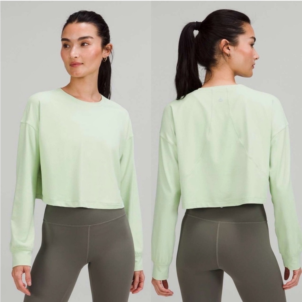 LULULEMON Muscle Love Long Sleeve in creamy mint size 8 workout gym athletic